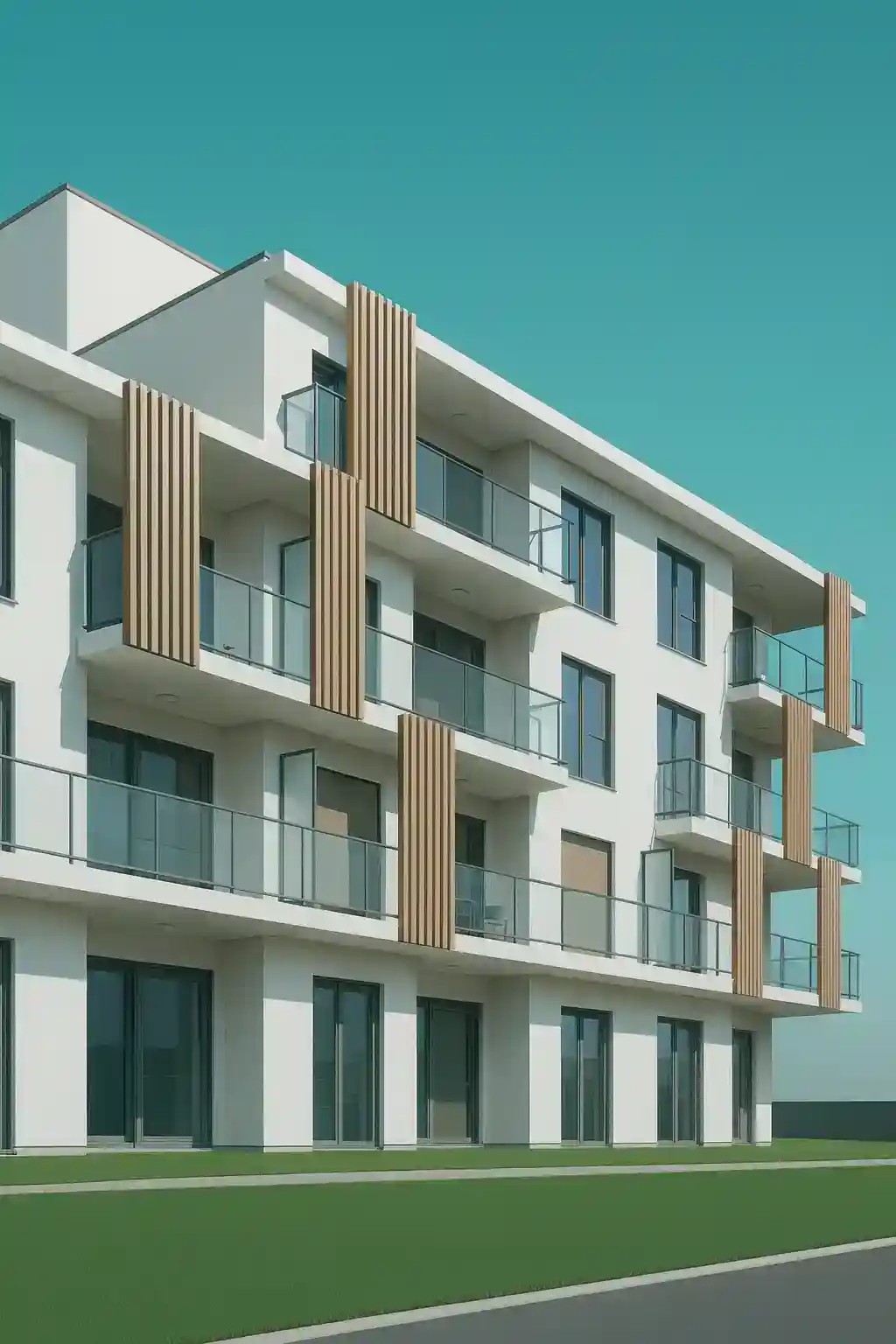 Groep assistentiewoningen de Stille Meers nabij de kust in Middelkerke (BE).
