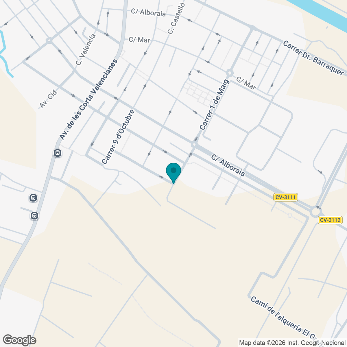 Static image showing pin of project location on a google map