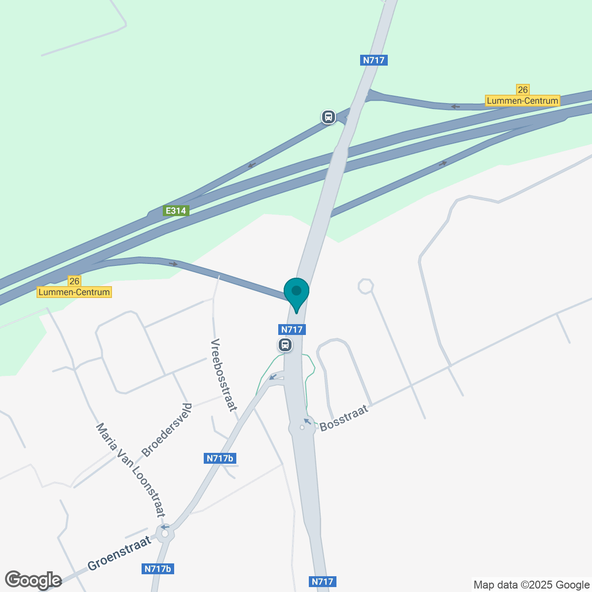 Static image showing pin of project location on a google map