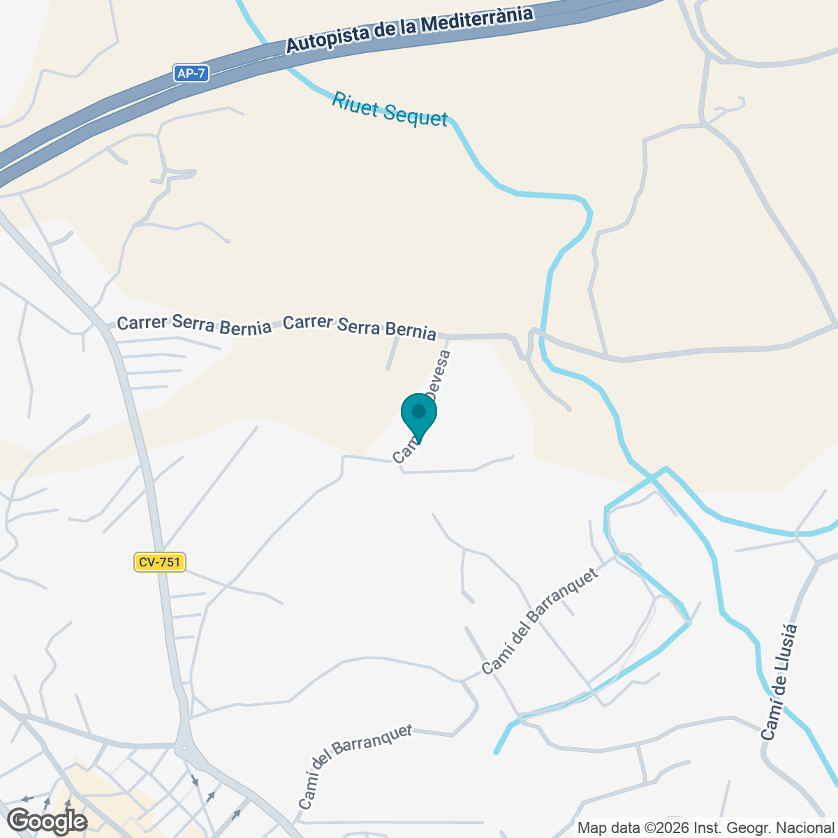 Static image showing pin of project location on a google map