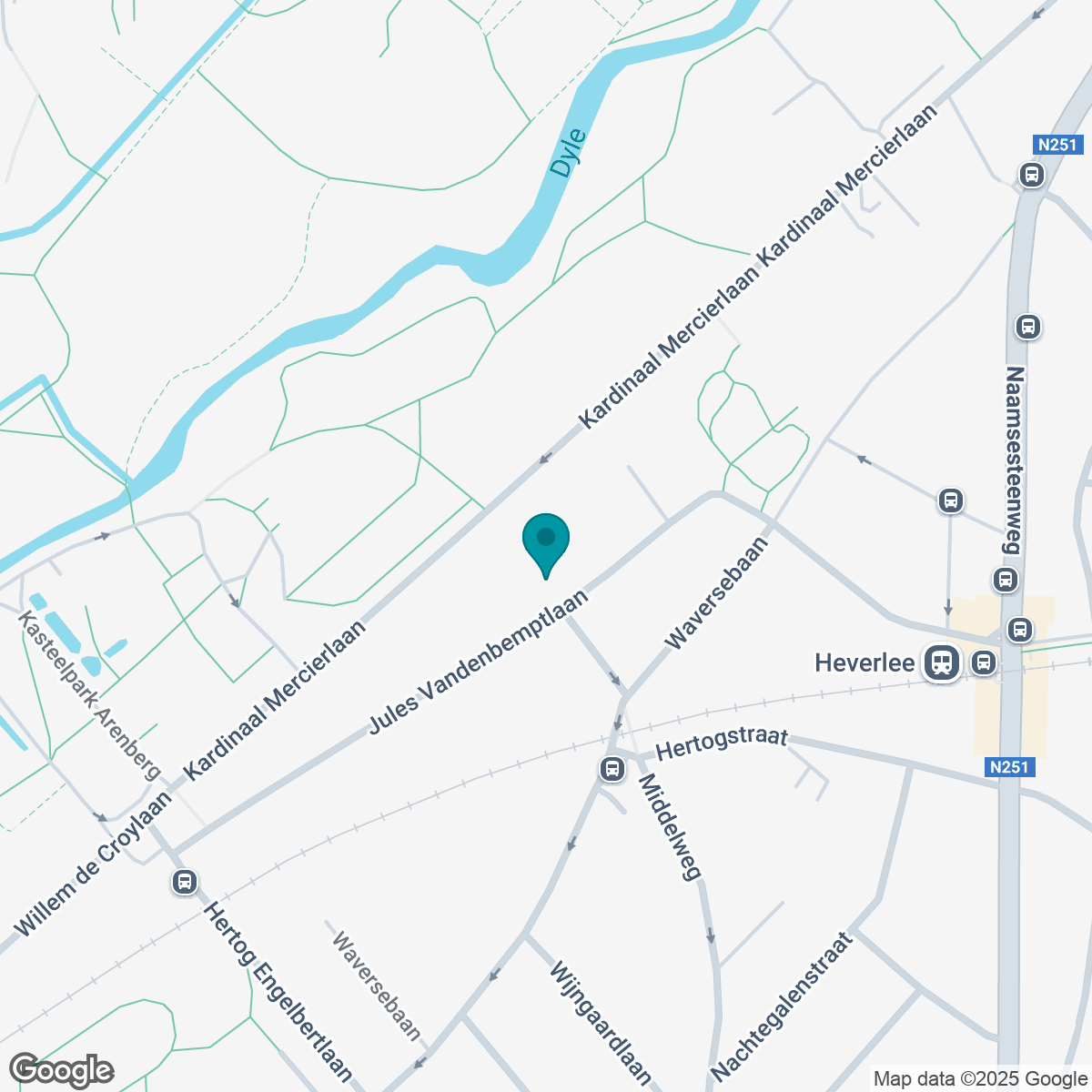 Static image showing pin of project location on a google map