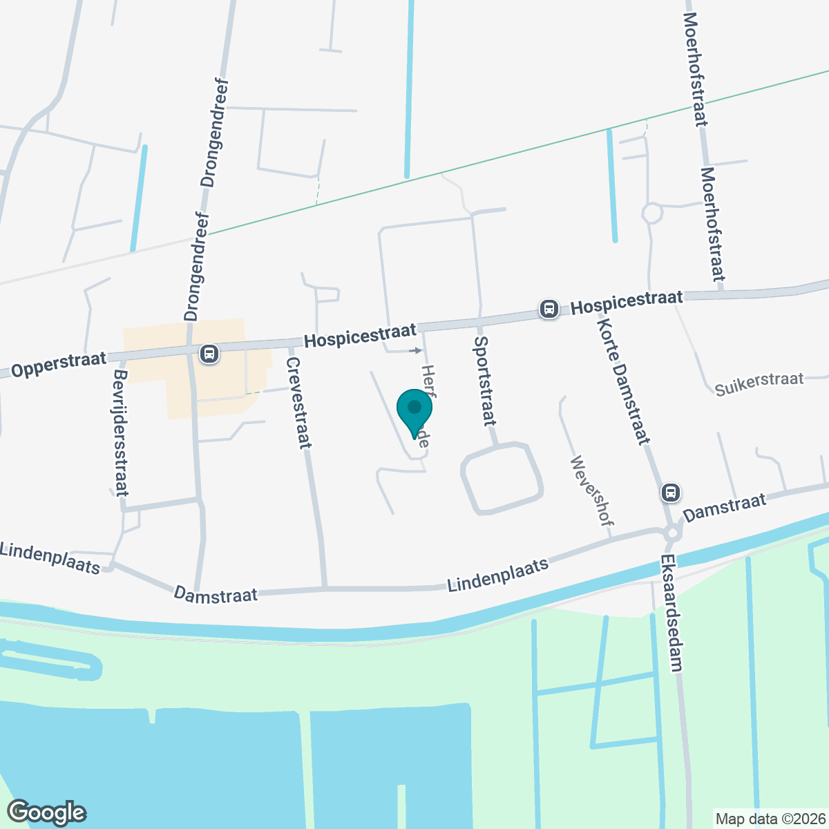 Static image showing pin of project location on a google map